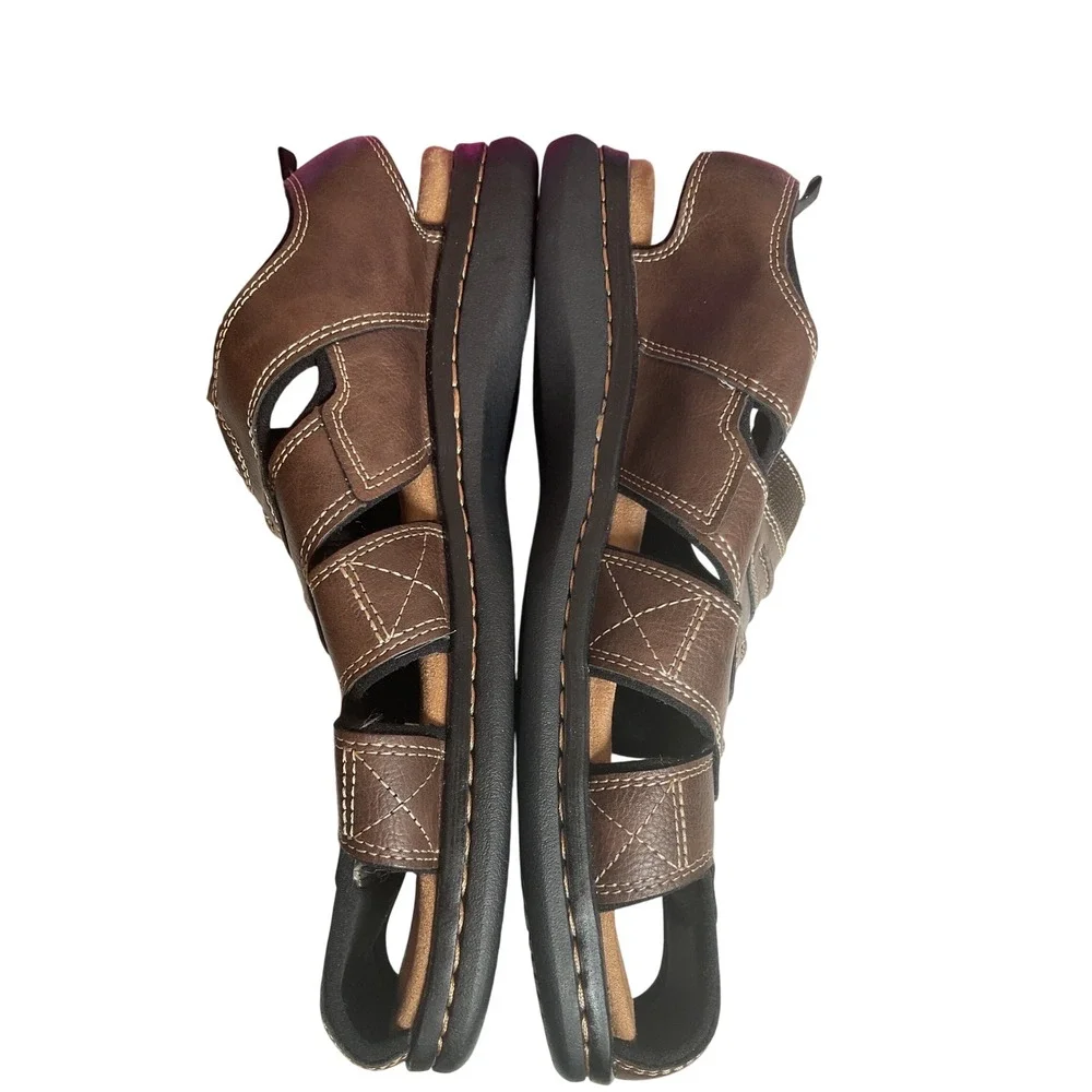 Dockers Fisherman Sandals Mens 13W Brown Memory Foam Closed Toe 90-21379